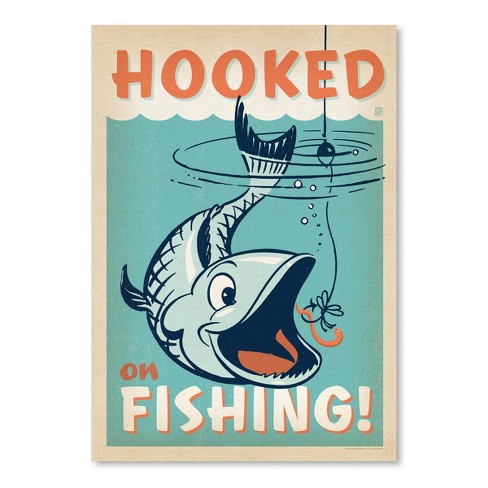 Americanflat - Lake Hooked On Fishing by Anderson Design Group - 18x24  Poster Art Print