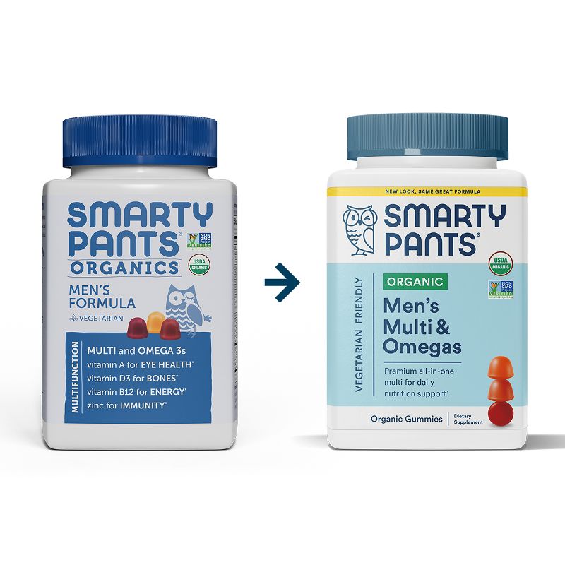 SmartyPants Organic Men&#39;s Multi &#38; Vegetarian Omega 3 Gummy Vitamins with D3, C &#38; B12 - 90 ct, 3 of 10