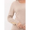 Women's Button Shoulder & Sleeve Sweater - Cielo - 2 of 2