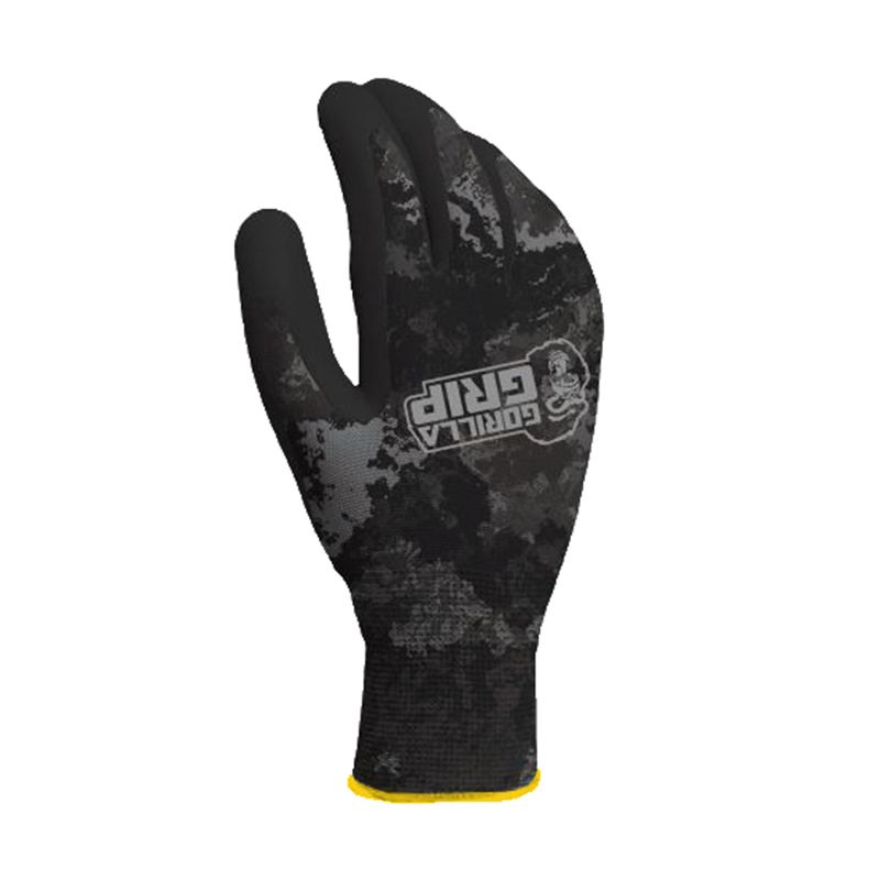 Gorilla Grip One Size Fits All Nylon Tac Black Dipped Gloves, 1 of 2
