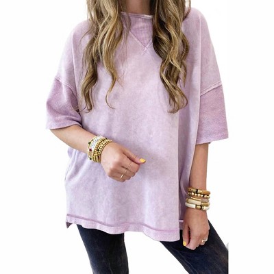 Women's Mineral Wash Oversized Tee - Shewin