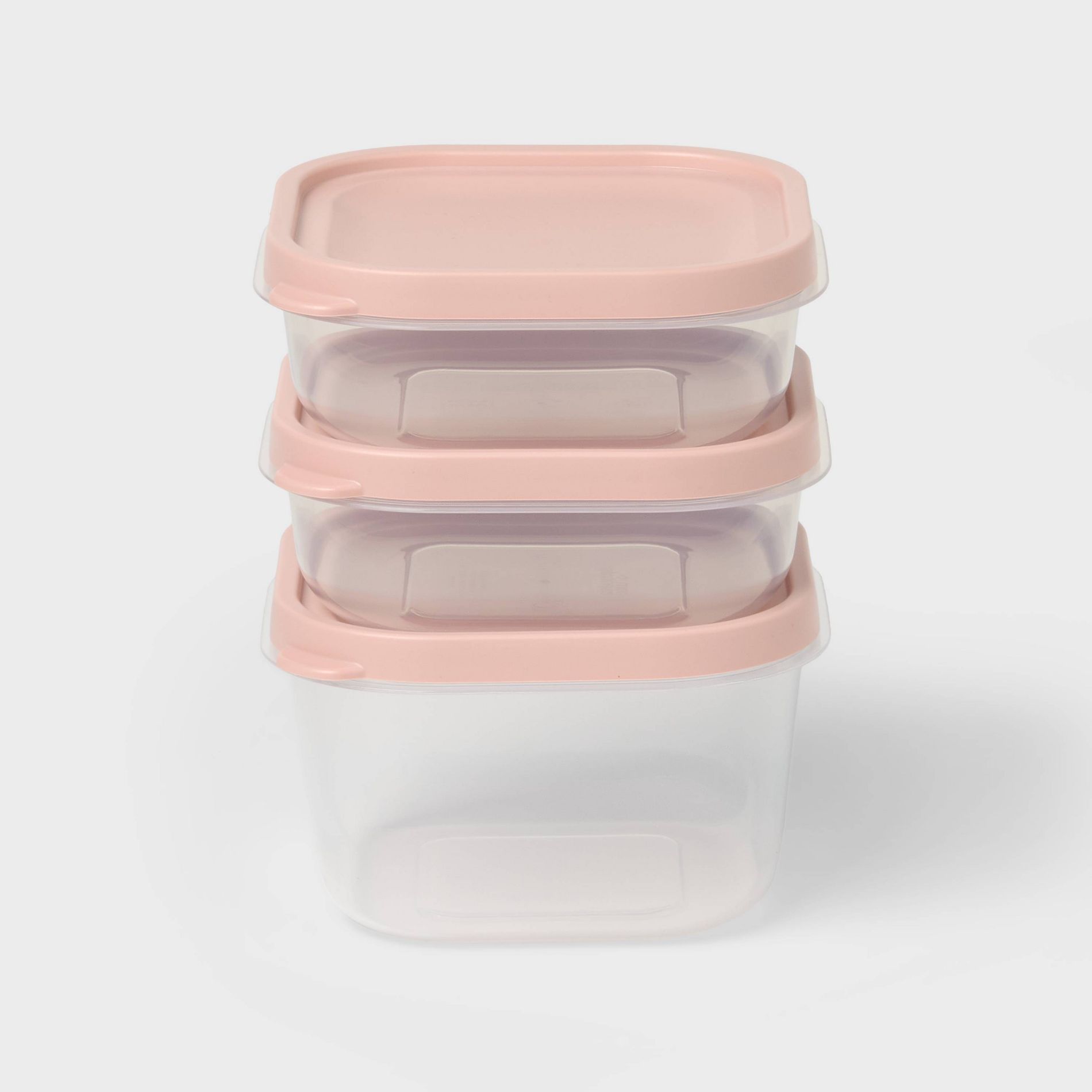 6pc (Set of 3) Plastic Food Storage Container Set Pink - Room Essentials™
