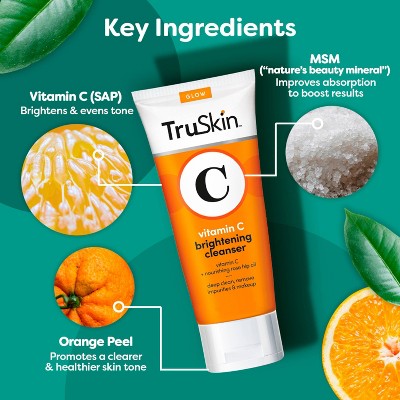 TruSkin Vitamin C Brightening Cleanser for Face - 5 fl oz: Paraben-Free, Sulfate-Free, Vegan, Contains Tea Tree Oil