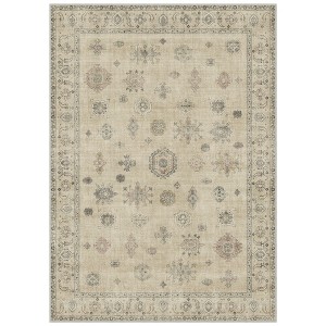 Abynow Vintage Floral Farmhouse Indoor Washable Area Rug - 1 of 4