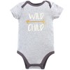 Luvable Friends Baby Boy Cotton Bodysuits 5pk, Bear - 4 of 4