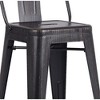 CAVINAS 24" Metal Bar Stools Set of 4,Rustic Farmhouse Counter Stools with Backrest,Barstools for Kitchen Counter&Dining Room,Matte Black - 3 of 4