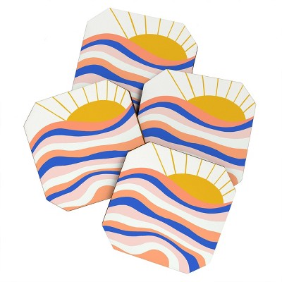 4pk Sunshine Canteen Sunrise Surf Coasters - society6
