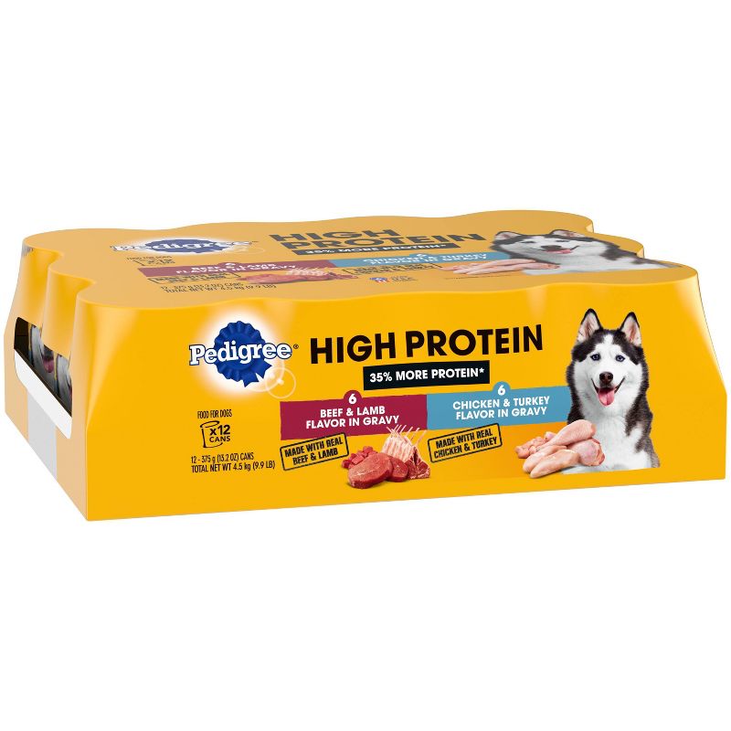 Pedigree High Protein In Gravy Beef &#38; Lamb &#38; Chicken &#38; Turkey Adult Wet Dog Food - 13.2oz/12ct Variety Pack, 4 of 8