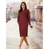 Seta T Women's Casual Pullover Long Sleeve Midi Hoodie Dress - 3 of 4