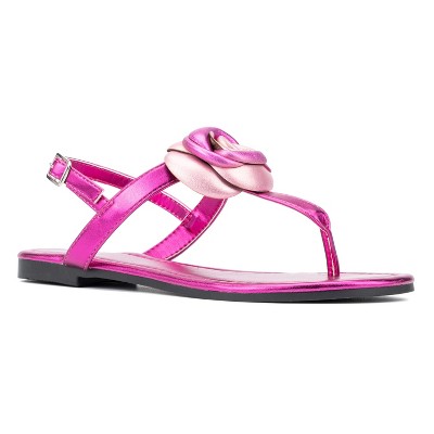 New York & Company Women's Rosette Flat Sandal