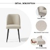 Wooakway 2 Beige Dining Chairs Metal Legs Slanted Back Wide Seat 23" x 33" for Living Dining Room - 4 of 4