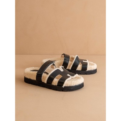 Women's Wo's Alpine Faux Shearling Sandals - OASIS SOCIETY