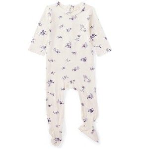 MiniMoi Baby and Toddler Girls Floral Toile Rayon from Bamboo Blend Footie - 1 of 2