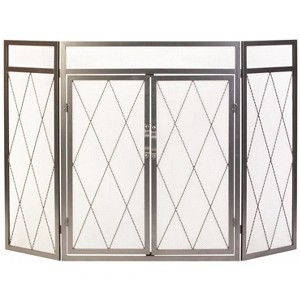 Panacea Open Hearth Black Antique Steel Fireplace Screen - 1 of 1