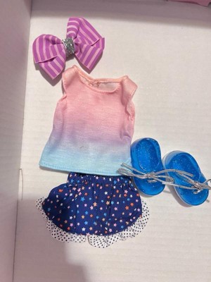  14-inch Doll Clothes 4pcs Starry Outfit Colorful Top & Polka  Dot Shorts Glittery Shoes & Hair Bow 3 Years + Twinkle Like A Star