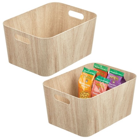 Mdesign Woven Farmhouse Kitchen Pantry Food Storage Basket Box, 3 Pack,  White, 12 X 9 X 6 : Target