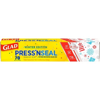 Glad 70' Press N' Seal Wrap - Holiday - 70 sq ft