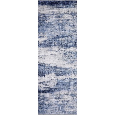 Washable Area Rug with Anti-Slip Backing, Low Pile Modern Farmhouse Throw Rug Non-Shedding for Bedroom Dining Room Playroom