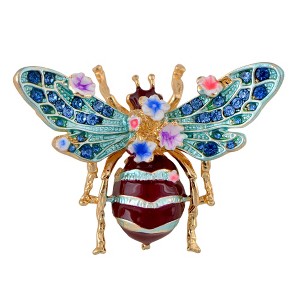 Anna-Kaci Crystal Rhinestone Bee Crystal Rhinestone Brooch Pin - Elegant Enamel Insect Flower Jewelry for Women & Men - 1 of 4