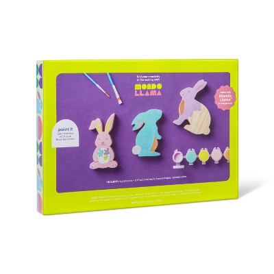 3pk Paint-Your-Own Easter Bunnies Wood Kit - Mondo Llama&#8482;