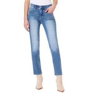 Angels Forever Young Women's 360 Sculpt Mid-Rise Straight Ankle Jeans - 1 of 3