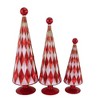 Cody Foster 14.5 Inch Diamond Trees Red Lilac Christmas Decorative Tree Set , Christmas Decor Mid Century Style Reflective (3PC) - 3 of 4