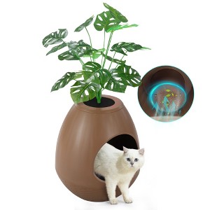 Sandinrayli Cat Litter Box Plant with Smart Odor Removal System, Brown - 1 of 4