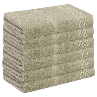 Unique Bargains Multi-Purpose Cotton Waffle Checkered Design Face Towels for Bathroom 6 Packs