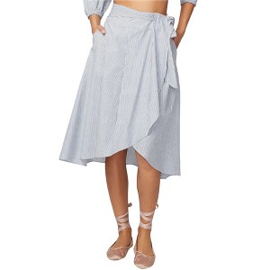 Rachel Roy Womens Pinstripe Wrap Skirt - 1 of 1