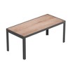 Patio Rectangular Coffee Table, Imitation-wood Top Modern Industrial Style w/Metal Frame, Black - 2 of 4