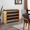 Bamboo Wine Rack 1.5Cm Thick Wood Wine Bottle Rack 36 Bottles Capacity 4 Layers Wine Storage Rack Durable Bamboo Wood - 3 of 4