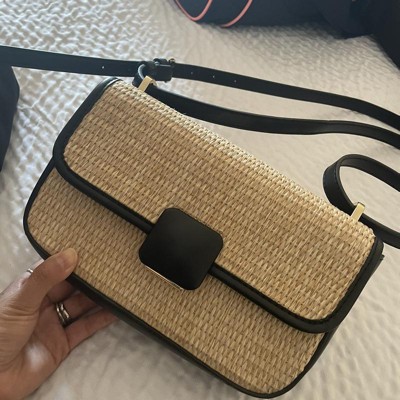 Straw Elongated Refined Crossbody Bag A New Day Natural black Target