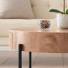 Round Coffee Table with Storage with Drawers Farmhouse Circle Table, Easy to Assemble Wood Accent Center Table Natural Living Room Tables - 2 of 4