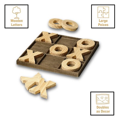 Jumbo Wooden Tabletop Tic-Tac-Toe Game Set