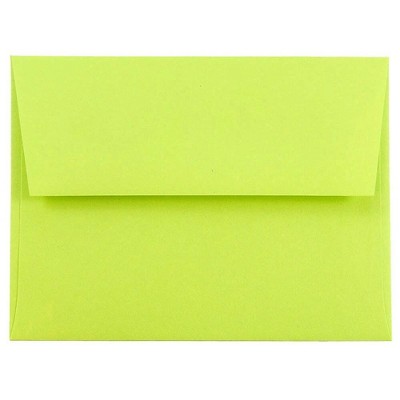 JAM Paper A2 Colored Invitation Envelopes 4.375 x 5.75 Ultra Lime Green WDBH610