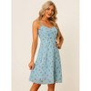 Allegra K Women's Summer Spaghetti Strap Smocked Floral A-Line Sundresses - 2 of 4