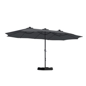 CASAINC 15 ft Double-Side Market Umbrella with Solar Powered Lights and with Base - 1 of 1