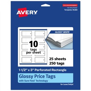 Avery Perforated Price Tags, 1-1/2" x 3", Glossy White, 250 Total - 1 of 4