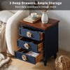 ORRD 3-Drawer White Cabinet, Retro Farmhouse Style Storage Chest, Rustic Bedroom Accent - 3 of 4