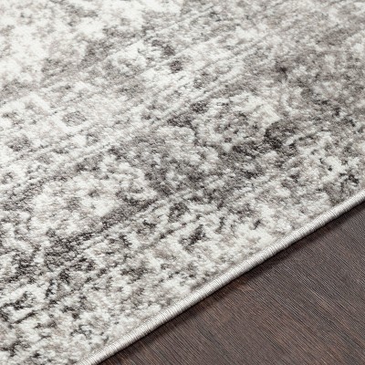 Gray Reversible Synthetic Traditional Square Rug
