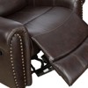 Fontoi Accent Chairs, Adjustable Recliner Chair, Leather Sofa with Soft Cushion for Living Room Bedroom Home Office, Brown, 41"*40"*42" - 3 of 4