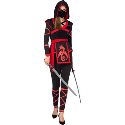 SYNCFUN Women's Halloween Costume Ninja Style Cosplay Costume with Mask for Halloween Dress up Party