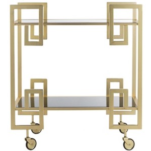Eliza 2 Tier Bar Cart - BCT8005A - Brass/Glass - Safavieh - 1 of 4