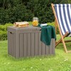 MAYEERTY 45 Gallon Large Capacity Outdoor Deck Box for Patio Furniture Cushions, Pillow with Wheels, Light Brown - 2 of 4