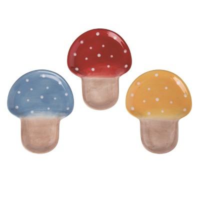 Transpac Ceramic Mushroom Spoon Rest Set of 3 Spring Home Decorations