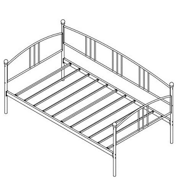 Twin Daybed with Trundle, Twin Size Daybed Frame with Pullout Trundle 6 Casters, Steel Slat Support Guest Sofa Bed for Living Room, Bedroom