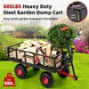 Garden Carts, Heavy-Duty All-Terrain Utility Cart with 10" Tires and 4 Removable Sides, 180¡ã Swivel Handle for Heavy Duty Yard Work - 4 of 4