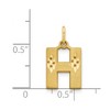 Black Bow Jewelry 14k Yellow Gold, Julia Collection, Small Satin Block Initial H Pendant - 4 of 4