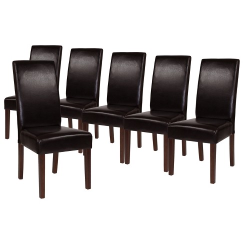 Leather parsons deals dining room chairs