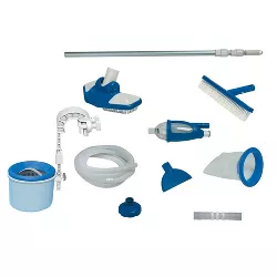 Intex Deluxe Pool Automatic Surface Skimmer and Maintenance Kit w/ Vacuum & Pole
